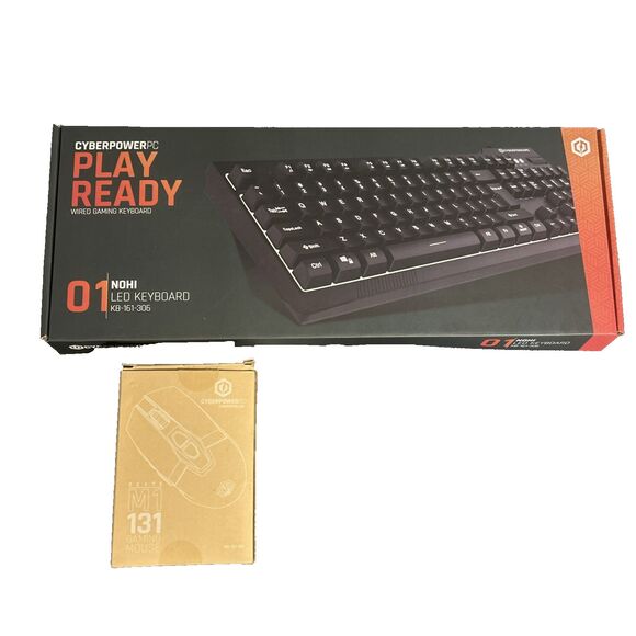 Cyberpower Play Ready PC Wired Gaming Keyboard 01 Nohi + Elite Mouse M1 Bundle - Picture 1 of 5